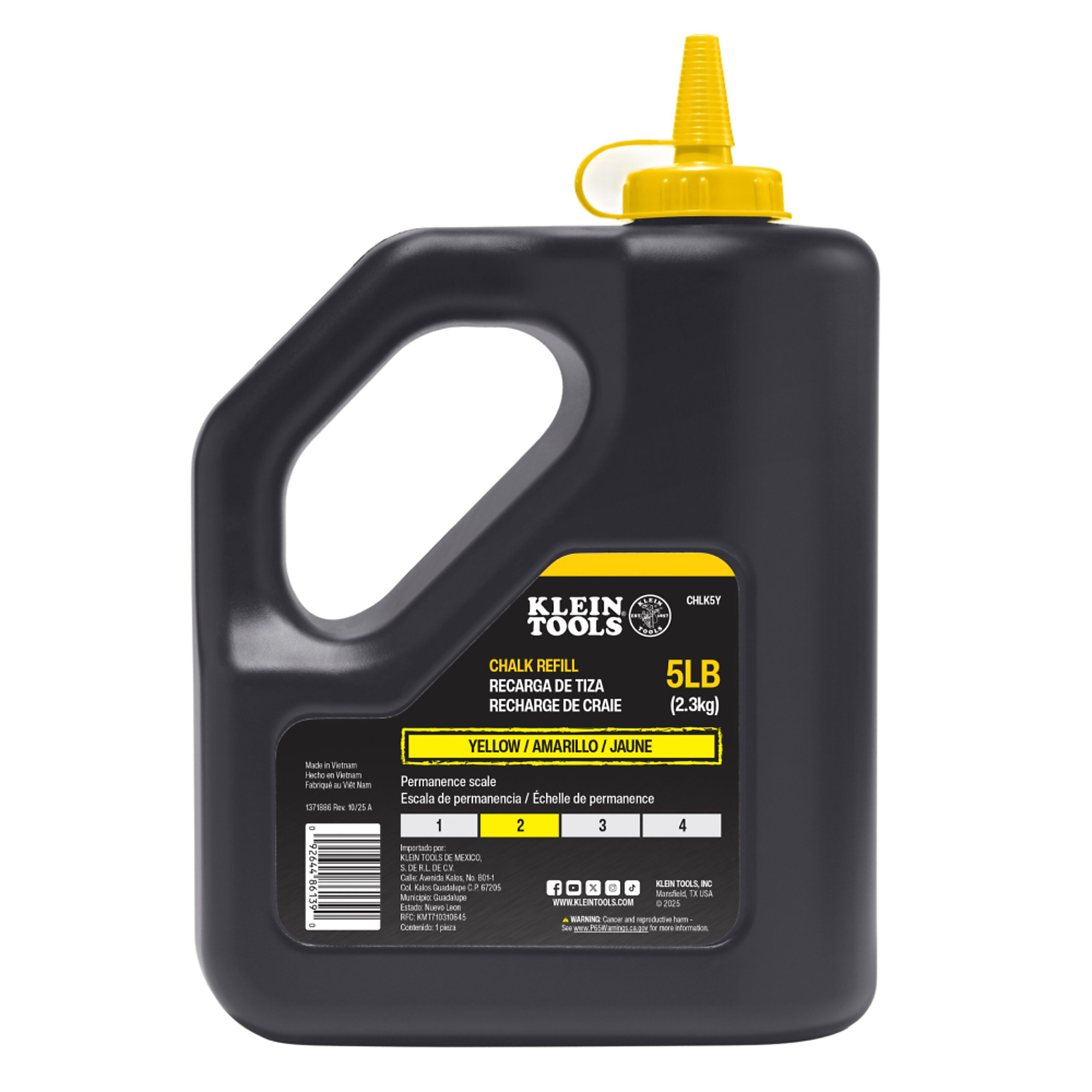 Chalk Refill, Yellow, 5-Pound, Klein Tools Model# CHLK5Y